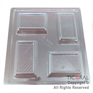 MOLDE PLACA 00B108 BOMBONES TABLETAS160X160MM APROX TRANSPARENTE x 10